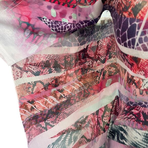 India Boutique Floral Poncho Top Sheer Boho Festival Summer Artsy SZ L/XL - Picture 11 of 11